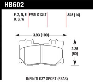 Infiniti FX50 Brake Pads - Rear - Hawk Performance - HPS 5.0 - `09-`13